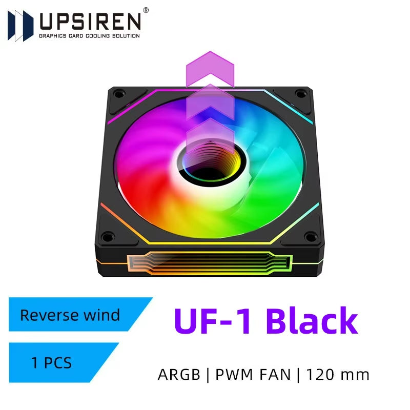 UF-1 PRISM 4 PRO Computer Chassis Fan 12Cm ARGB 4 Pin PWM Quiet Cooling Fan 12V Large Air Volume 45.2CFM/600-1500RPM