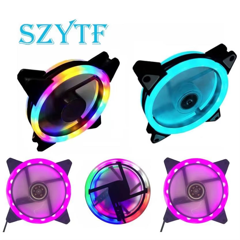 LED Chassis Fan 12CM Aurora Eclipse 16LED 12025 Cool LED Dual Aperture Computer