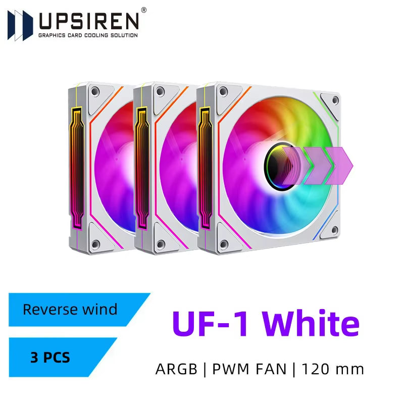 UF-1 PRISM 4 PRO Computer Chassis Fan 12Cm ARGB 4 Pin PWM Quiet Cooling Fan 12V Large Air Volume 45.2CFM/600-1500RPM