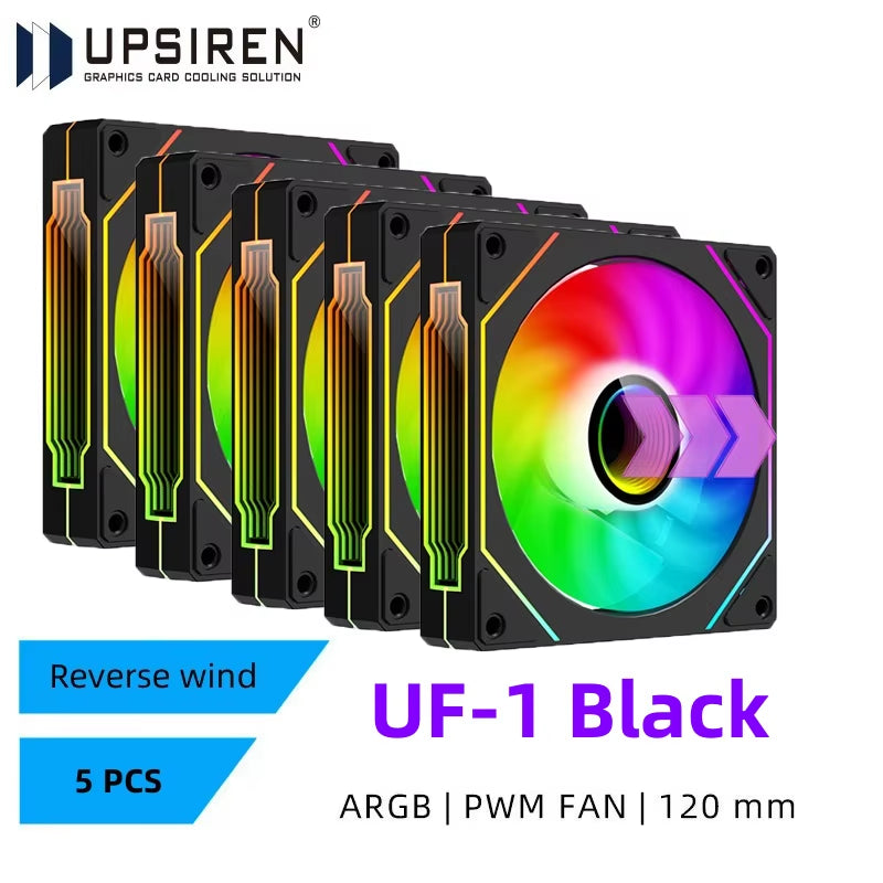 UF-1 PRISM 4 PRO Computer Chassis Fan 12Cm ARGB 4 Pin PWM Quiet Cooling Fan 12V Large Air Volume 45.2CFM/600-1500RPM