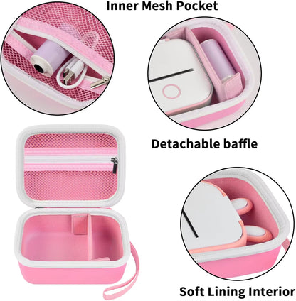 Label Maker Case for Memoking T02/ for Phomemo M02/ M02S/ M02 Pro/ Q30S/ Ponek Mini Pocket Printer, Printer Storage Organizer