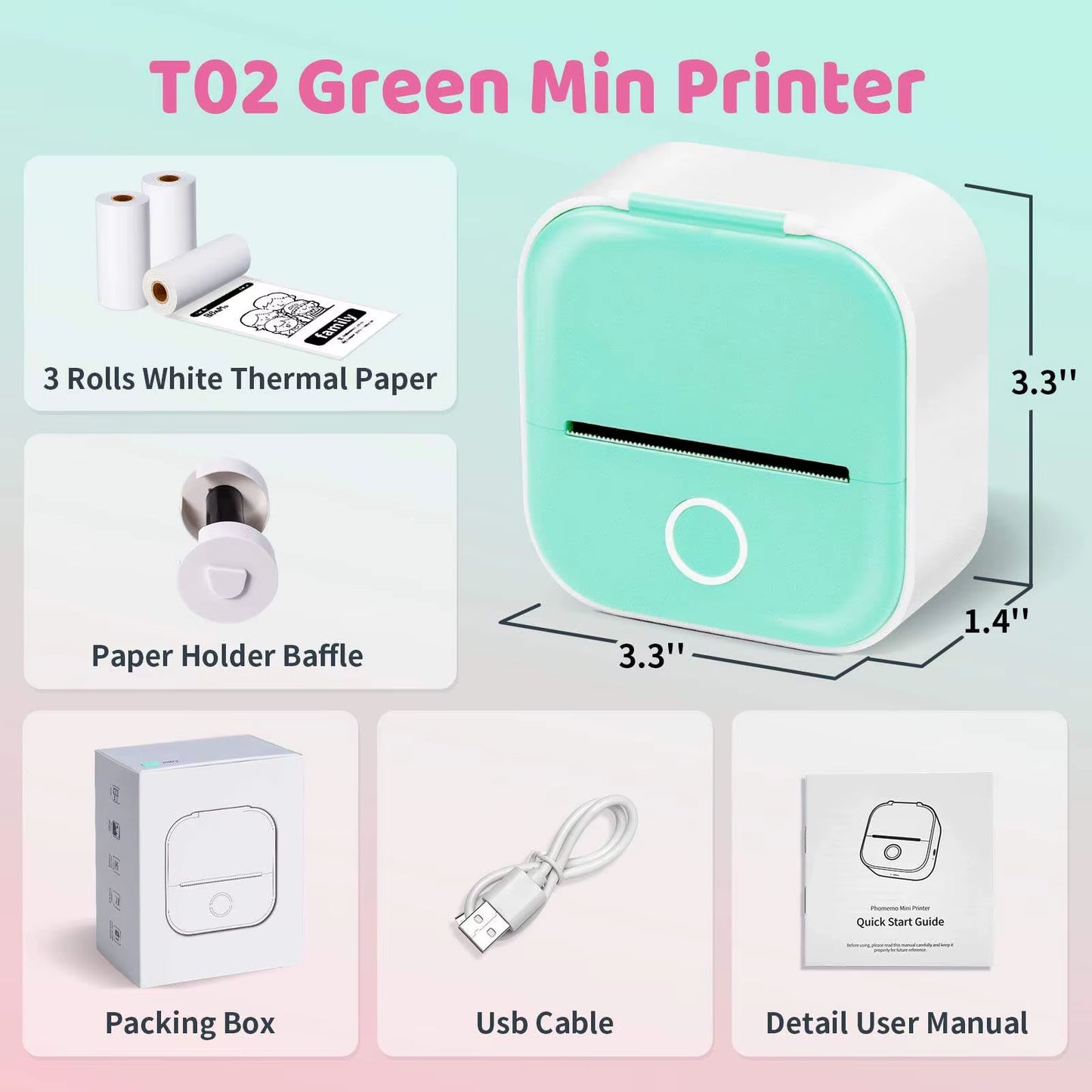 D2 Portable Mini Thermal Label Printer Home Photo Printer Student Wrong Question Printer Bluetooth Mini Label Printer Price Tag