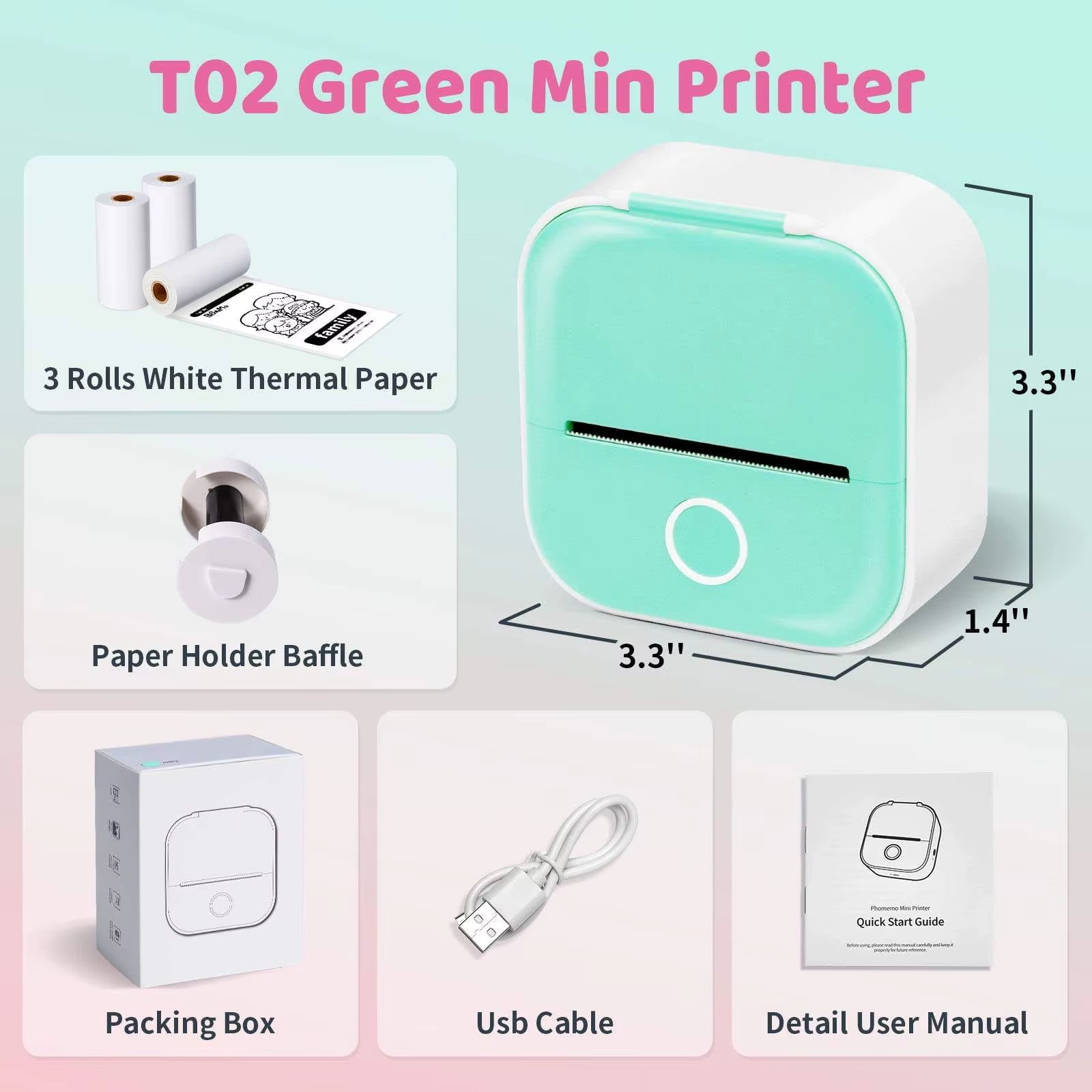 D2 Portable Mini Thermal Label Printer Home Photo Printer Student Wrong Question Printer Bluetooth Mini Label Printer Price Tag