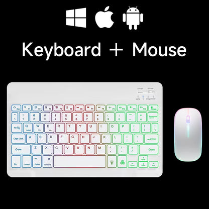 Wireless Bluetooth Keyboard and Mouse for Android Ios Windows Backlight Keyboard for Huawei Xiaomi Apple Phone Tablet Keyboard