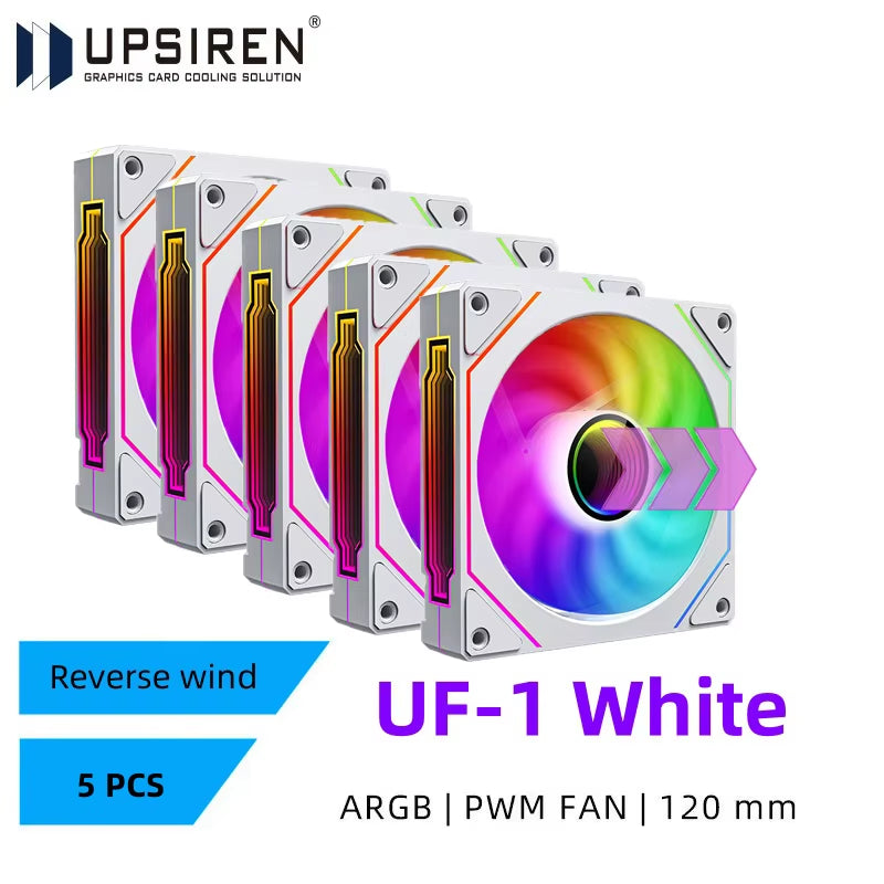 UF-1 PRISM 4 PRO Computer Chassis Fan 12Cm ARGB 4 Pin PWM Quiet Cooling Fan 12V Large Air Volume 45.2CFM/600-1500RPM