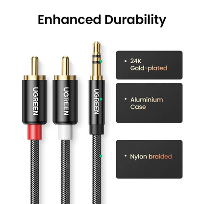 RCA Cable Hifi Stereo 2RCA to 3.5Mm Audio Cable AUX RCA Jack 3.5 Y Splitter for Amplifiers Audio Home Theater Cable RCA