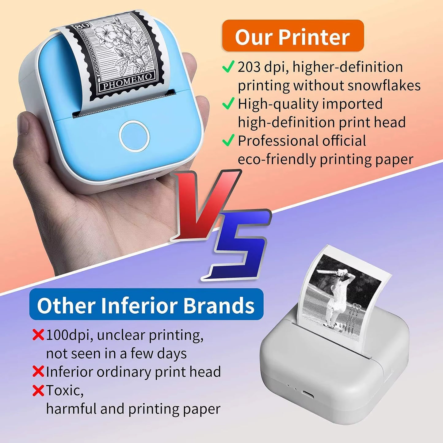 D2 Portable Mini Thermal Label Printer Home Photo Printer Student Wrong Question Printer Bluetooth Mini Label Printer Price Tag