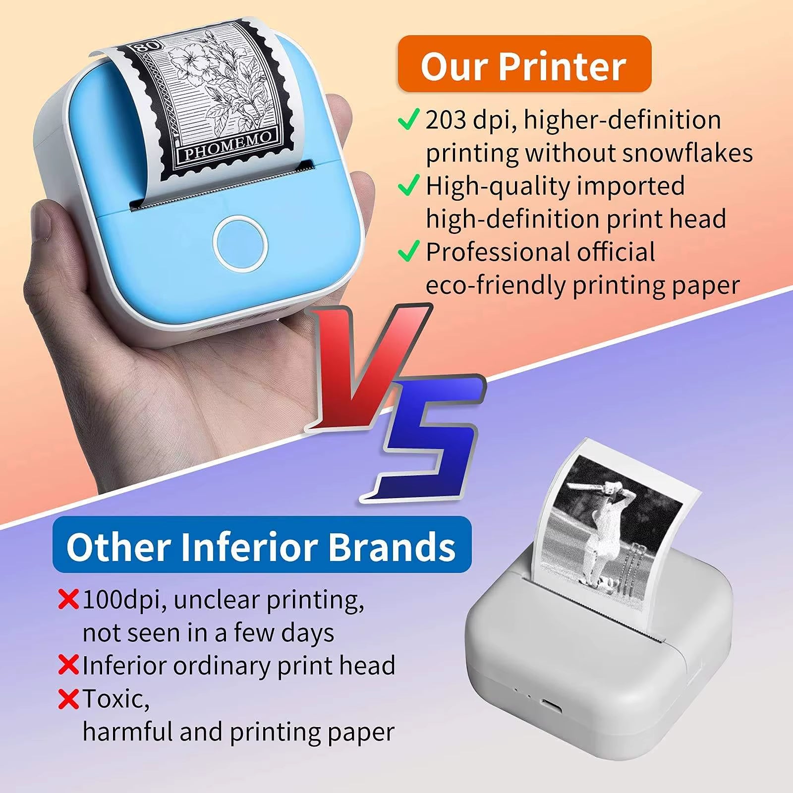 D2 Portable Mini Thermal Label Printer Home Photo Printer Student Wrong Question Printer Bluetooth Mini Label Printer Price Tag
