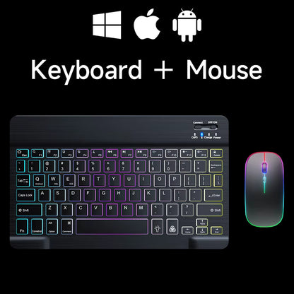 Wireless Bluetooth Keyboard and Mouse for Android Ios Windows Backlight Keyboard for Huawei Xiaomi Apple Phone Tablet Keyboard