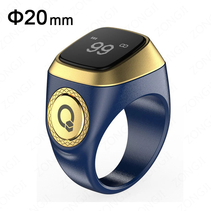 Iqibla Smart Praise Zikr Ring Tasbih Tally Intelligent Digital Counter for Muslims 5 Prayer Time Vibration Reminder Waterproof