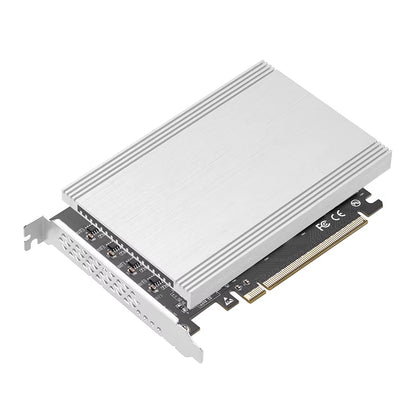 IOCREST M.2 X16 Pcie 4.0 X4 Expansion Card with Heatsink Supports 4 Nvme M.2 2280 up to 256Gbps Support Bifurcation Raid